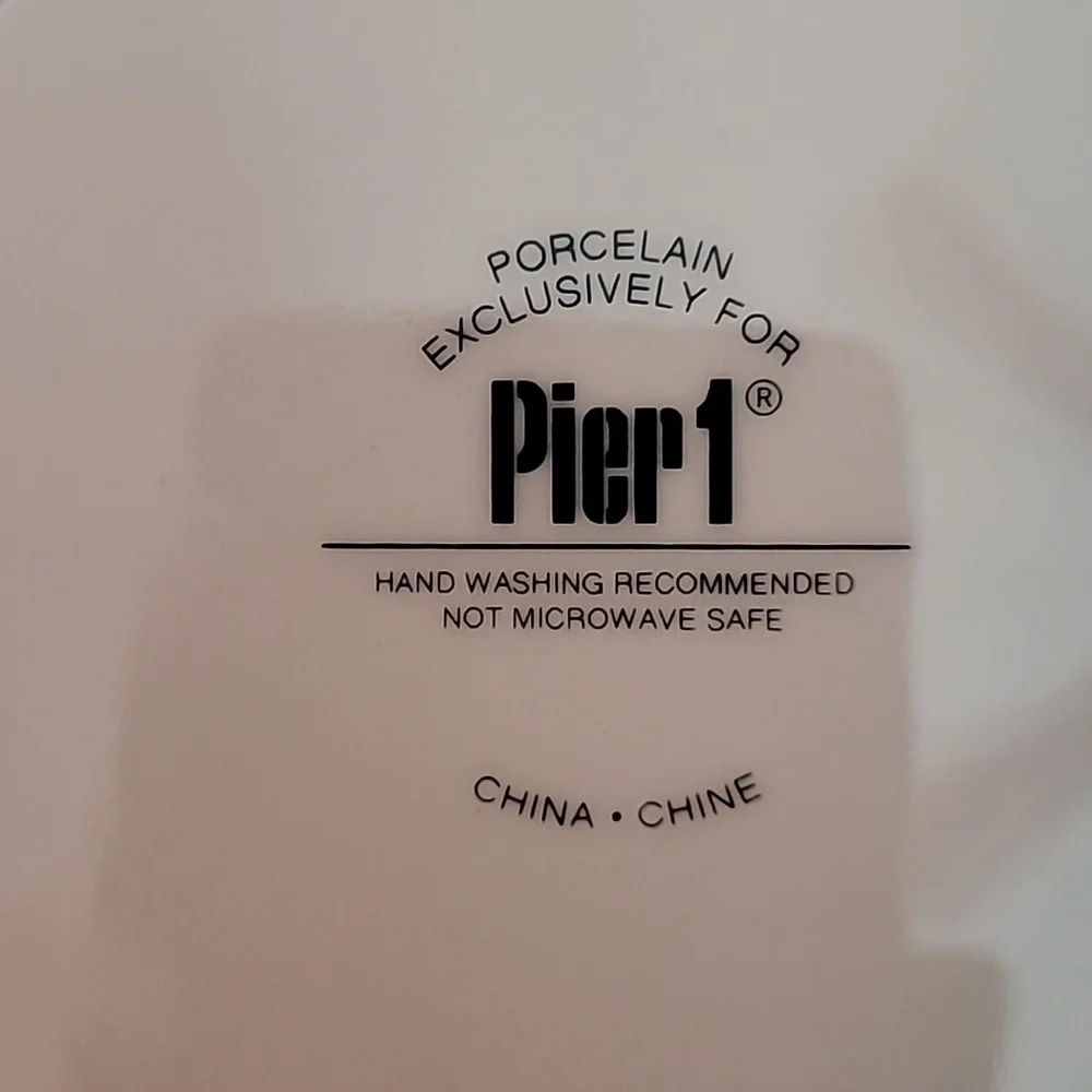 Pier 1 Vintage Modern Canape Appetizer Plates Hand Painted Set 6